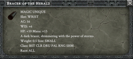 BRACER OF THE HERALD item card